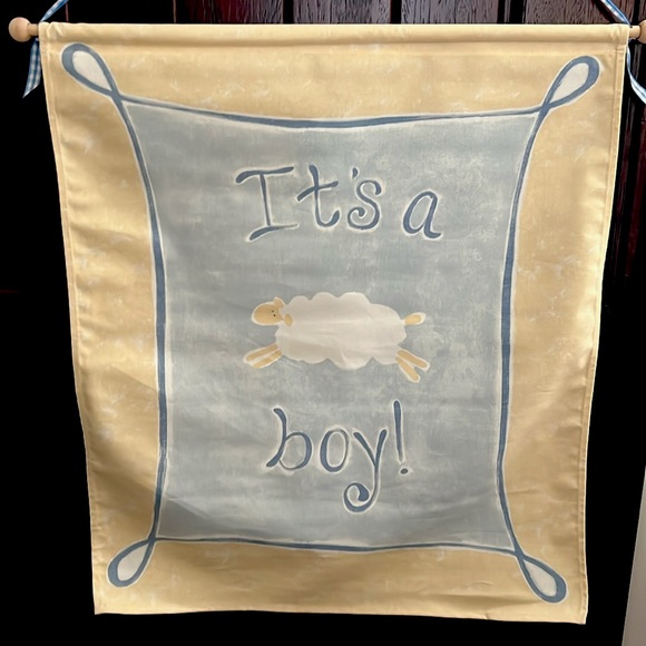Pottery Barn It’s a boy! Fabric Wall Hanging - Picture 1 of 5